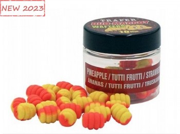 Maggot Wafters TRAPER Method Feeder Duo Color 10mm 25g Ananas Tutti Frutti Truskawka