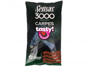 Zan�ta SENSAS 1Kg  3000 Carp Tasty Strawberry - Truskawka