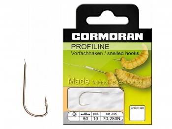 Haczyk z przyponem CORMORAN Profiline Madenhaken Nikiel Nr 10x10