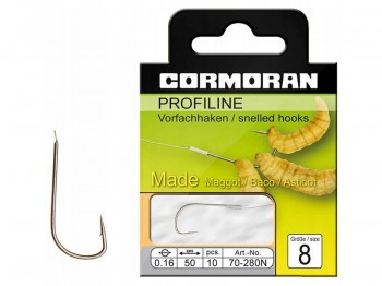 Haczyk z przyponem CORMORAN Profiline Madenhaken Nikiel Nr 12x10