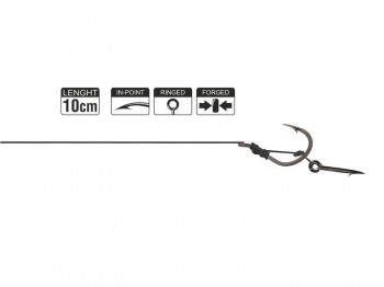 Haczyk z przyponem HIKARA Method Feeder Braided Classic Bayonet Black Chrome Nr 12/25LBS