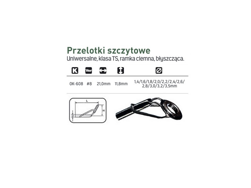 Przelotka JAXON Szczytowa Alu-Oxyd  8/1.60mm
