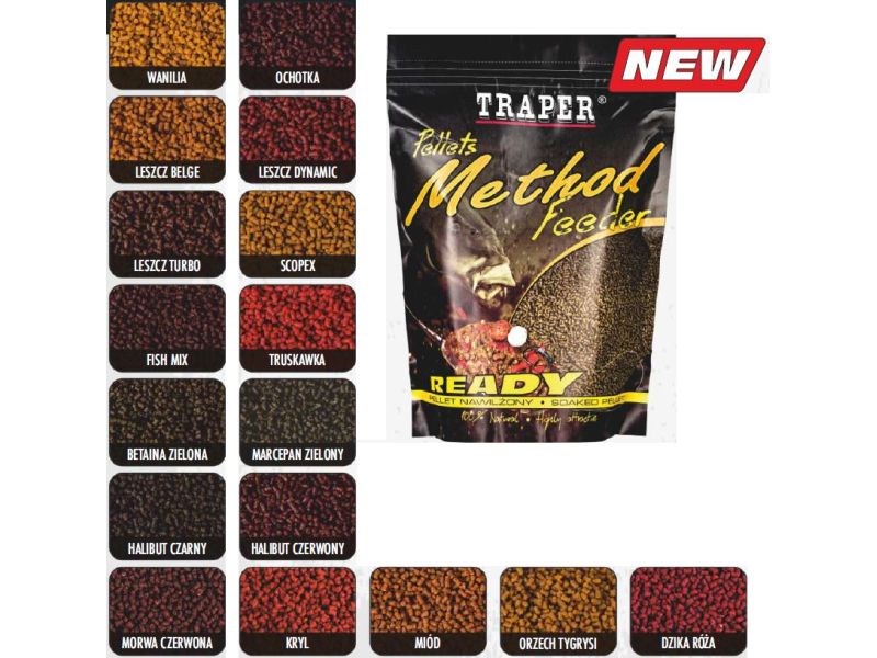 Pellet TRAPER Method Feeder READY 0.5 Kg 2mm Halibut Red