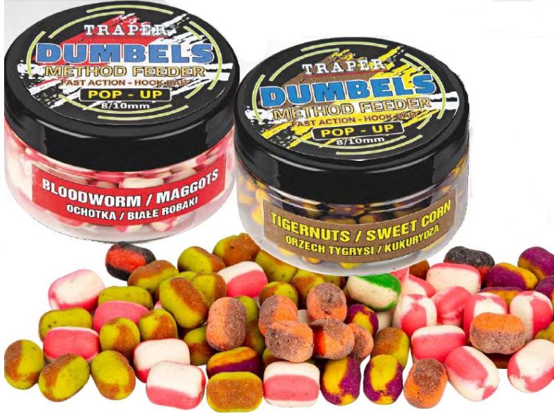 Dumbels TRAPER Method Feeder Pop-Up Duo Color Pomara�-Czekol