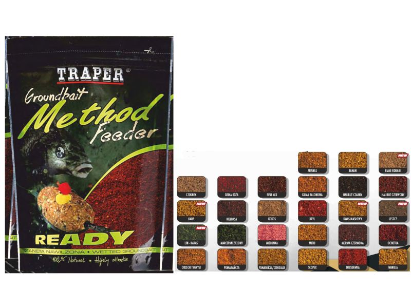 Zan�ta TRAPER 0.75 Kg Method Feeder READY Bia�y Robak
