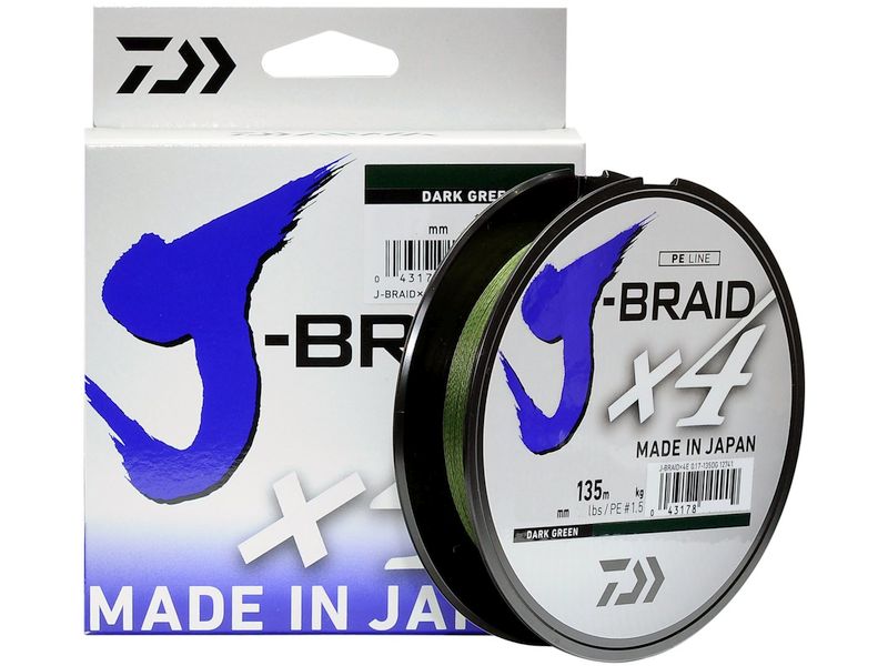 Plecionka DAIWA J-Braid X4E Dark Green 135m 0.15mm