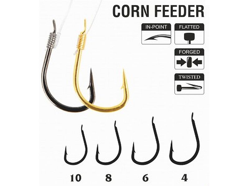 Haczyk z przyponem HIKARA Feeder Corn BN Nr 08/0.16mmx10