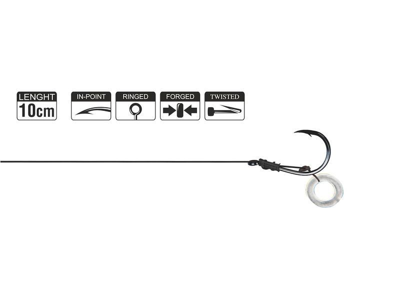 Haczyk z przyponem HIKARA Method Feeder Braided Select Ring Black Chrome Nr 10/25LBS