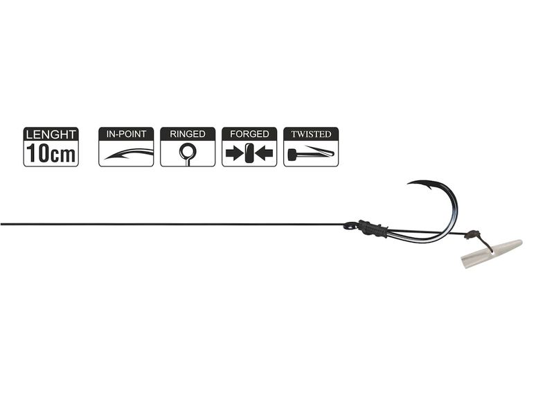 Haczyk z przyponem HIKARA Method Feeder Braided Select Quick Black Chrome Nr 10/25LBS