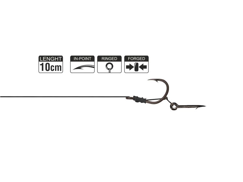 Haczyk z przyponem HIKARA Method Feeder Braided Extreme Bayonet Black Chrome Nr 08/25LBS