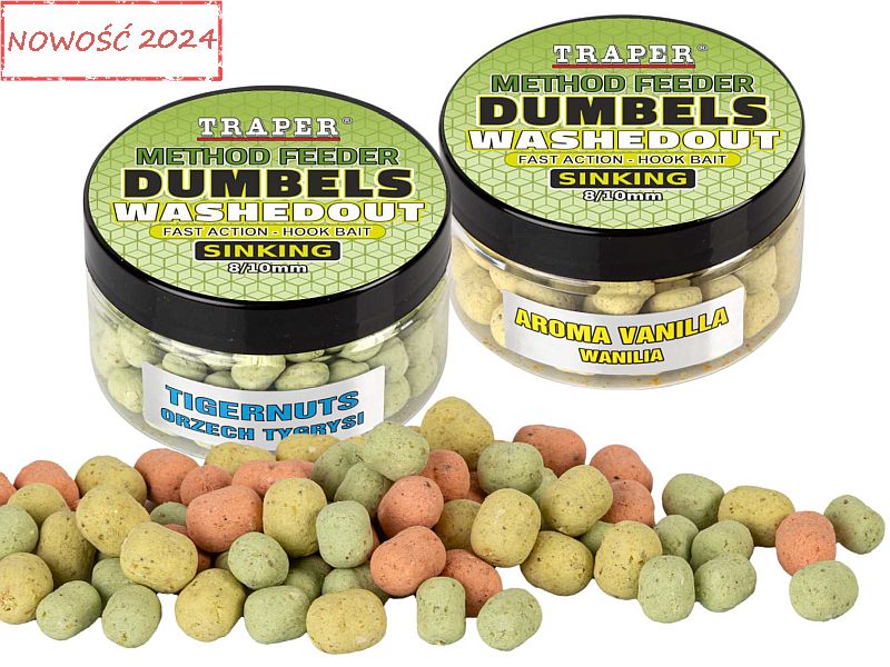 Dumbels TRAPER Method Feeder Washedout Sinking 50g 8-10mm Truskawka