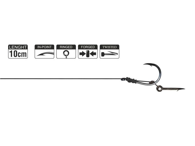 Haczyk z przyponem HIKARA Method Feeder Braided Select Bayonet Black Chrome Nr 12/25LBS