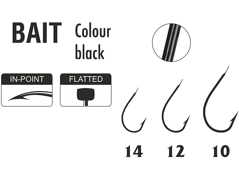 Haczyk TRAPER Specialist Bait Black Nr 14x10