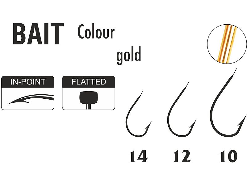 Haczyk TRAPER Specialist Bait Gold Nr 12x10