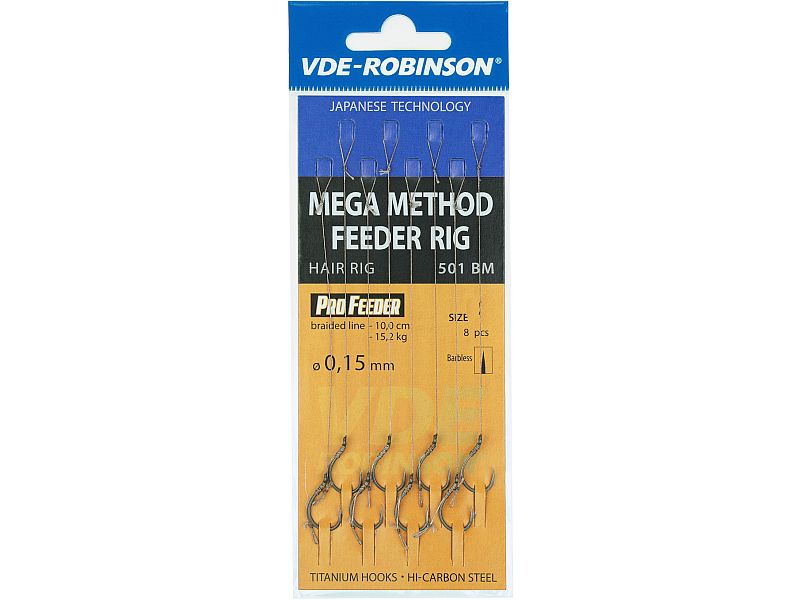Haczyk z przyponem VDE-ROBINSON Method Feeder 501BM PE z W�osem Mega Nr 08 x8