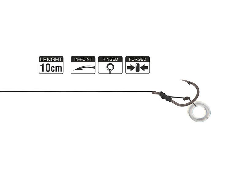 Haczyk z przyponem HIKARA Method Feeder Braided Classic Ring Black Chrome Nr 12/25LBS