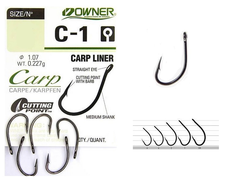 Haczyk OWNER Carp C1 Straigh Nr 02 x4
